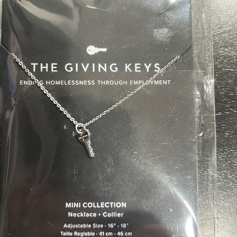 Silver Necklace 16-18”.  The Giving Keys Mini Collection
